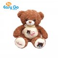 Hot Sale Super Soft Brown Plush Bear Toy Wearing Silk Bow wi